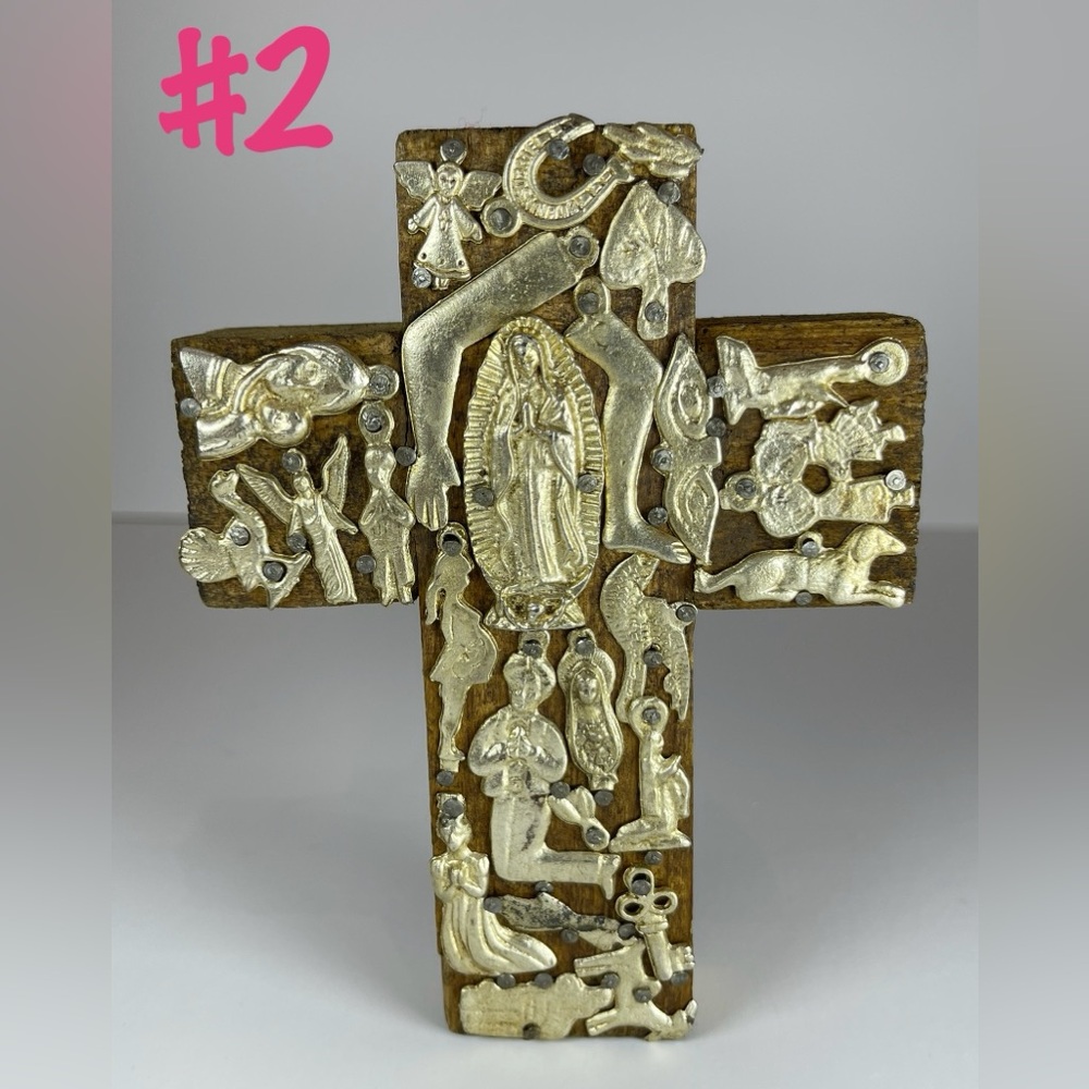 Mexican wooden milagros cross - Picture 8 of 14